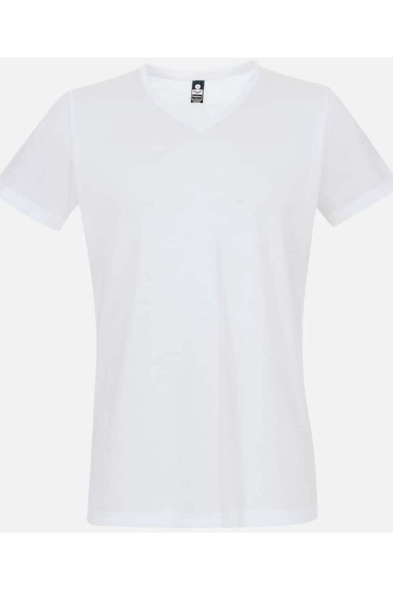 TRIGEMA Slim Fit T-Shirt V-hals wit, Effen