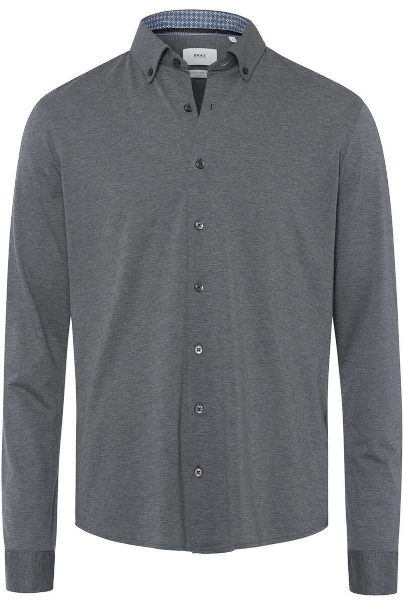 Brax Modern Fit Jersey shirt antraciet, Effen