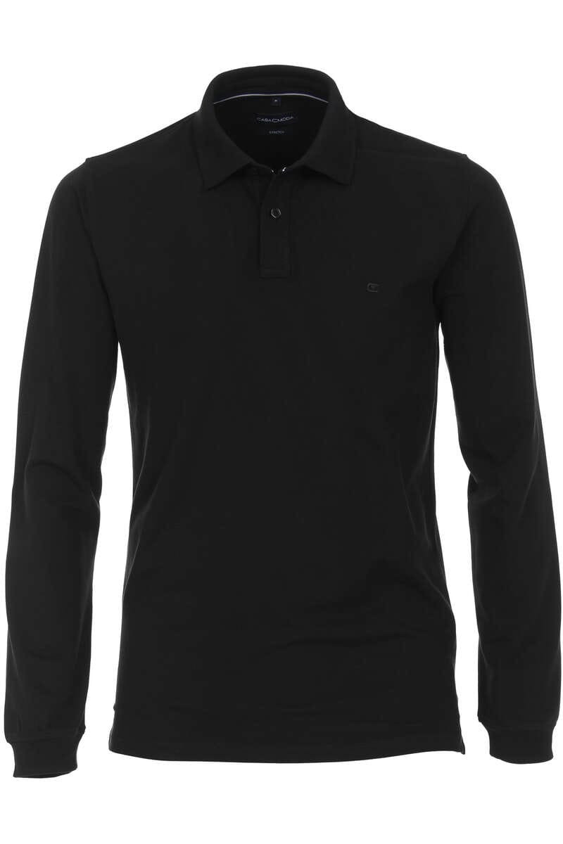 Casa Moda Casual Fit Polo shirt zwart, Effen