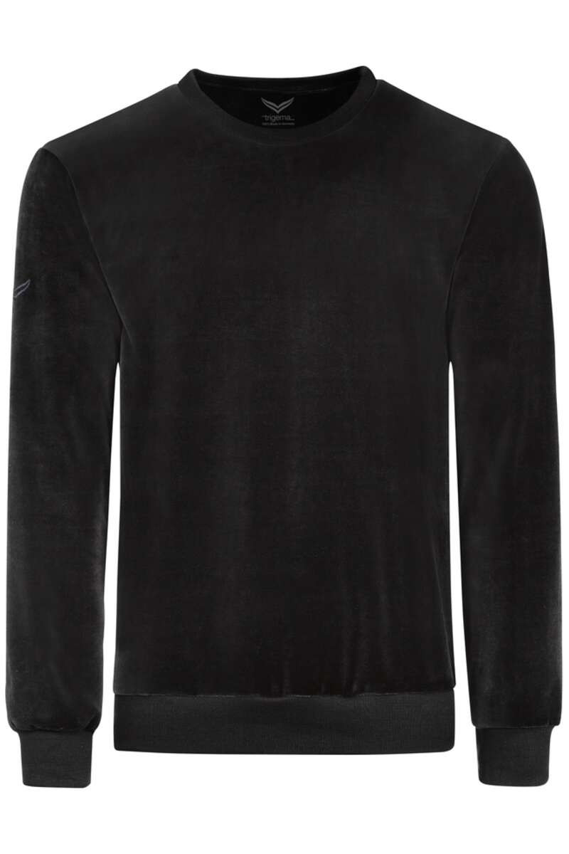 TRIGEMA Comfort Fit Sweatshirt zwart, Effen