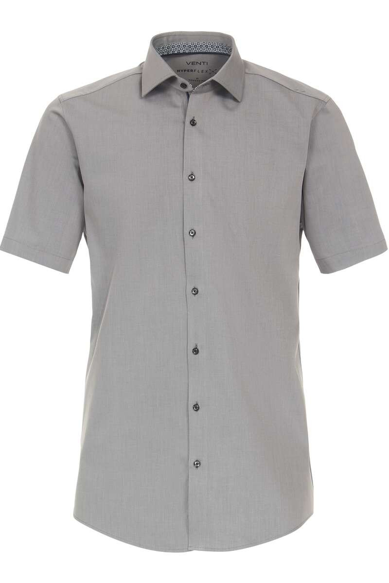 Venti Modern Fit Overhemd Korte mouw grijs