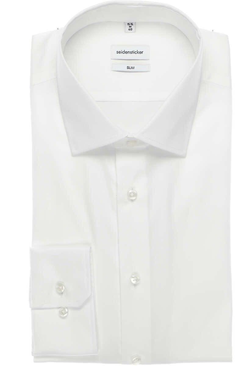 Seidensticker Original Slim Fit Overhemd wit, Effen