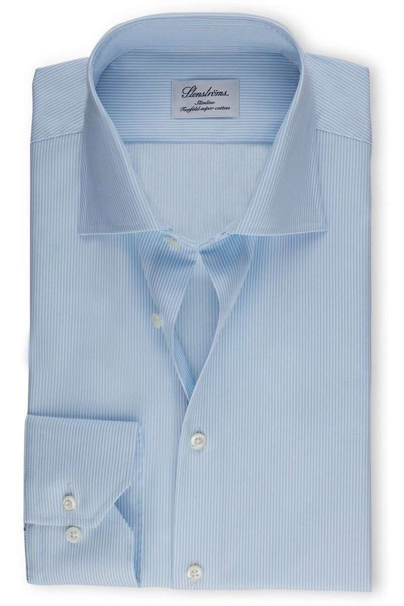 Stenströms Slimline Overhemd lichtblauw, Fijne strepen
