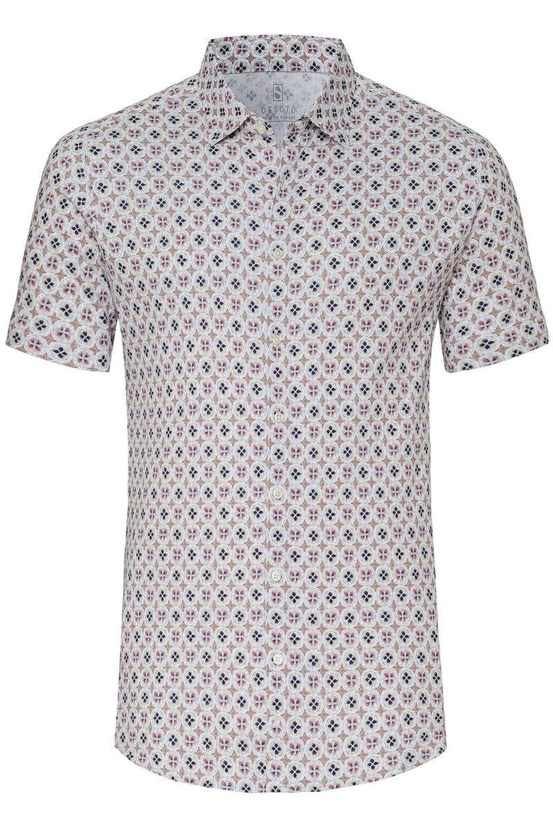 Desoto Slim Fit Jersey shirt paars/wit, Motief