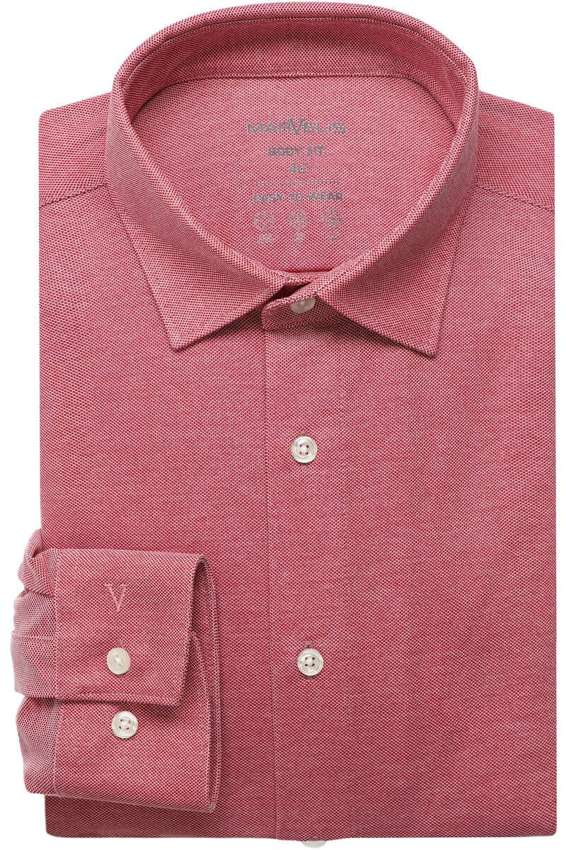Marvelis Body Fit Jersey shirt rood, Gestructureerd