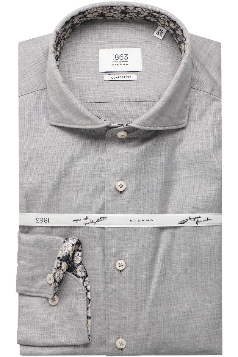 ETERNA 1863 Comfort Fit Overhemd grijs, Effen