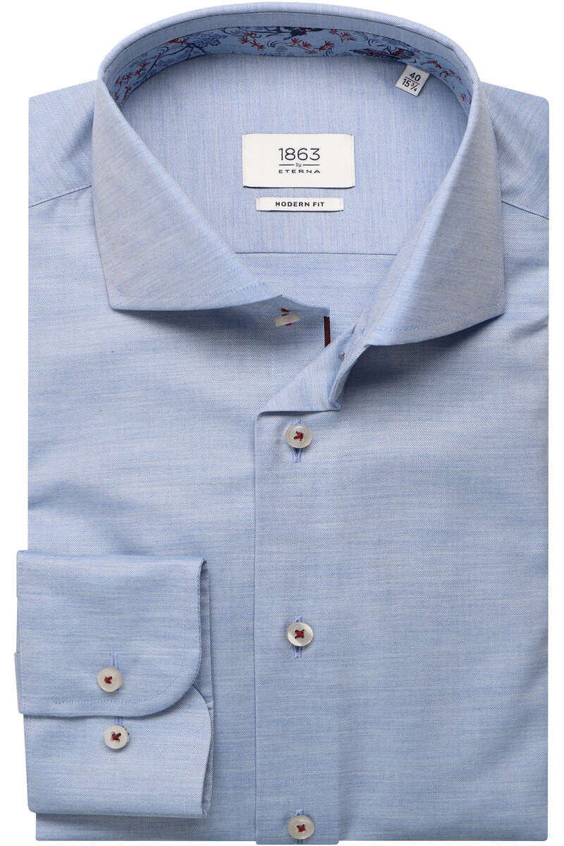 ETERNA 1863 Modern Fit Overhemd blauw, Effen