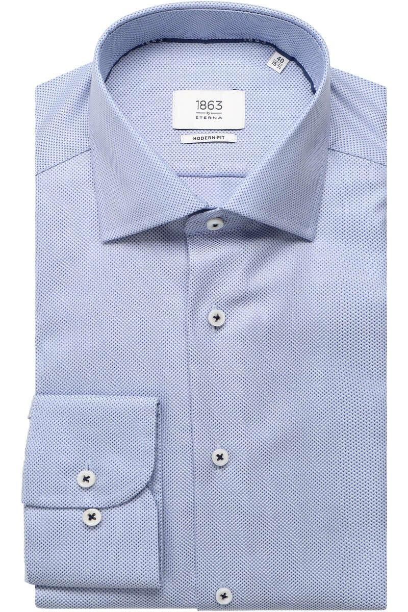 ETERNA 1863 Modern Fit Overhemd blauw, Gestructureerd