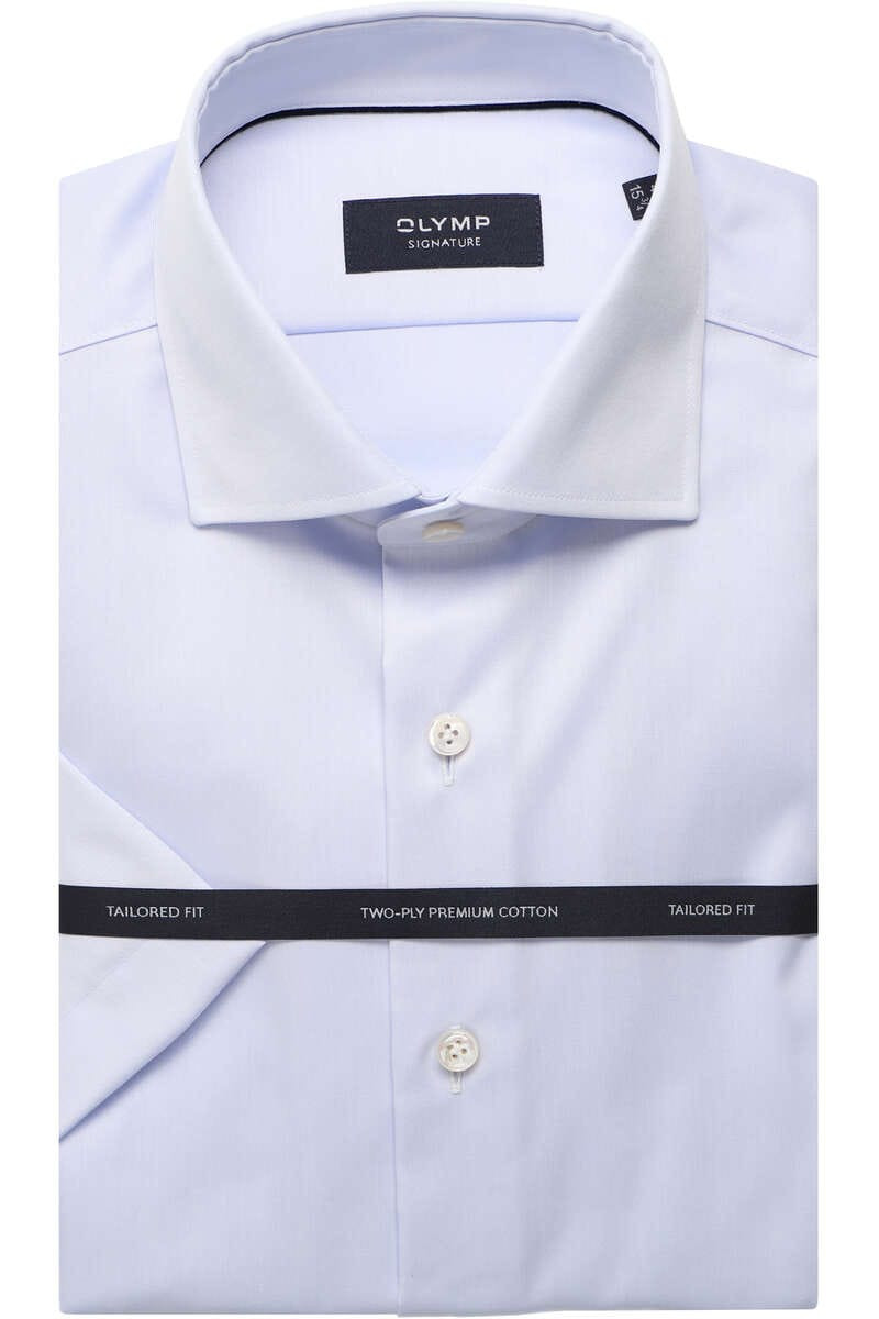 OLYMP SIGNATURE Tailored Fit Overhemd Korte mouw lichtblauw