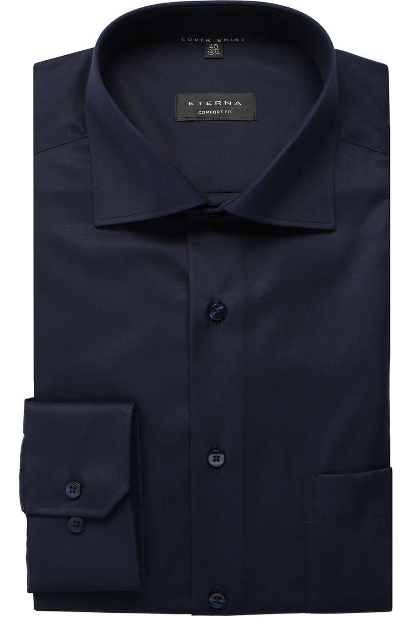 ETERNA Cover Shirt Comfort Fit Overhemd blauw, Effen