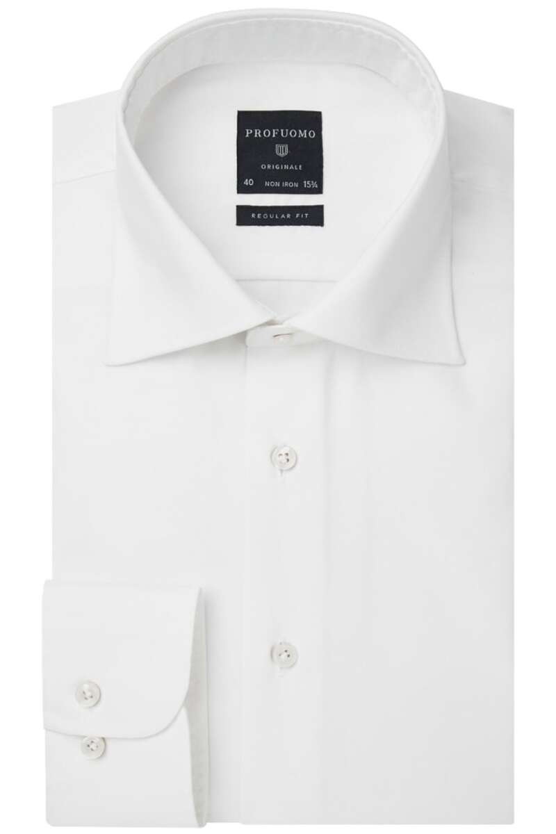 Profuomo Originale Regular Fit Overhemd wit, Effen