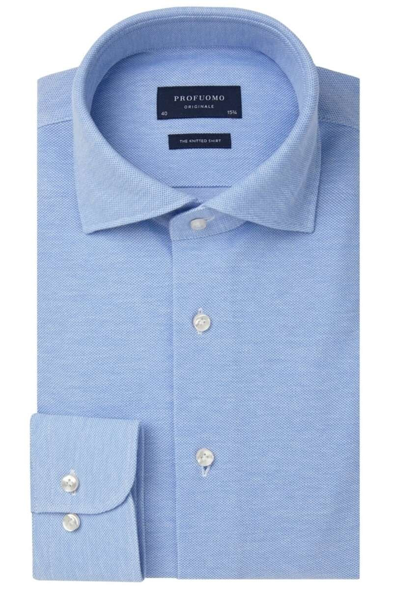 Profuomo Originale Slim Fit Jersey shirt lichtblauw, Melange