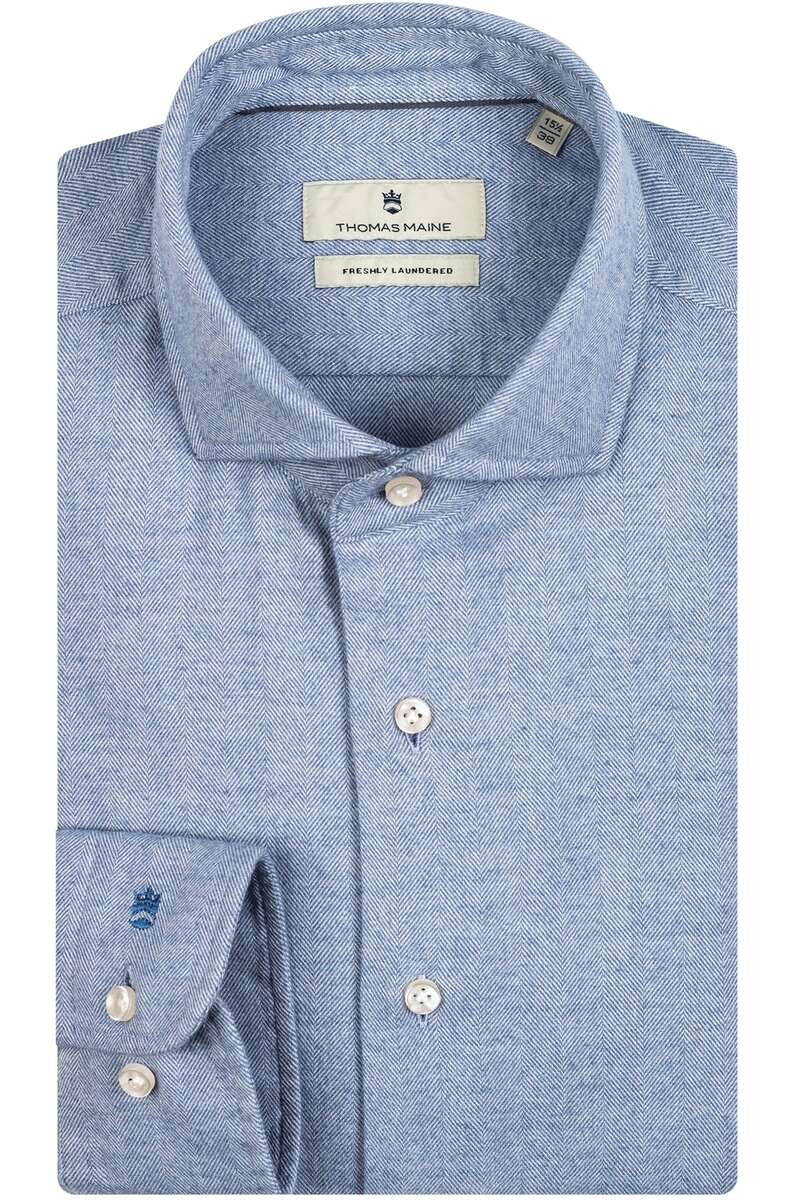 Thomas Maine Tailored Fit Overhemd blauw, Motief