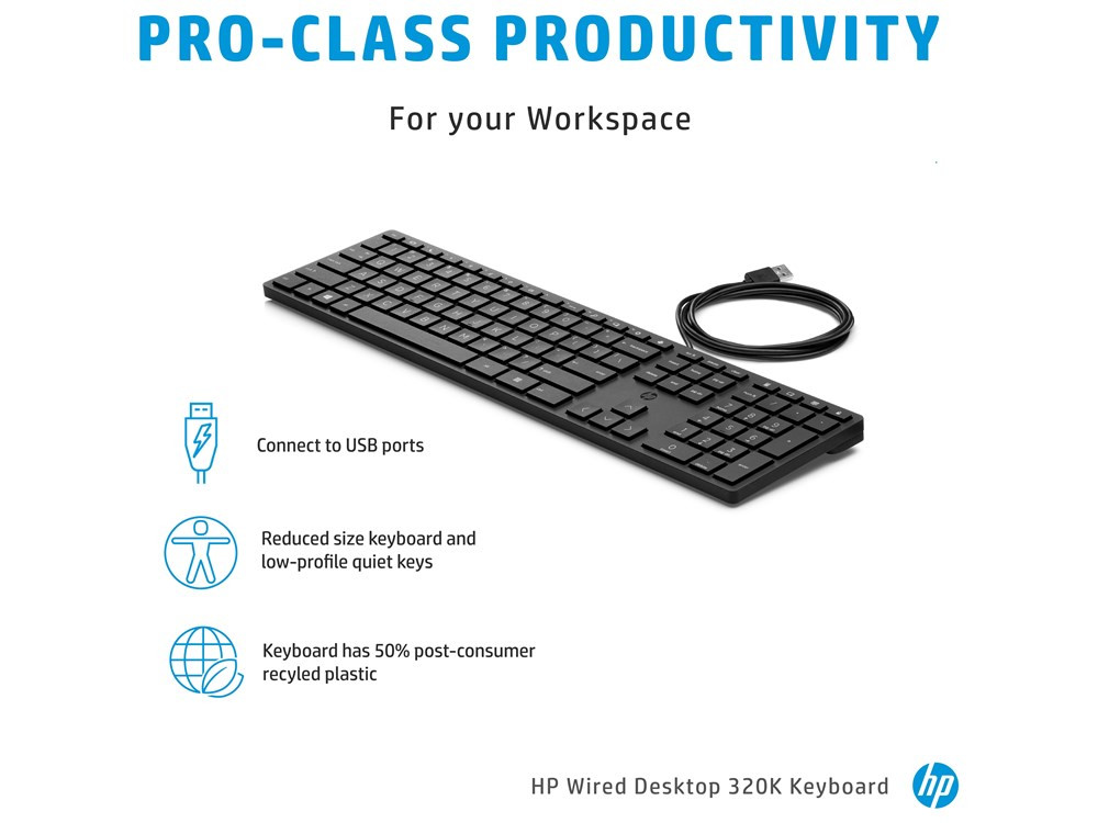 HP Desktop 320K toetsenbord met kabel