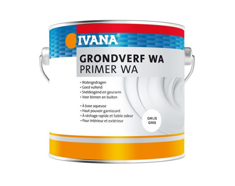 Ivana grondverf - watergedragen - grijs - blik 0,75 l