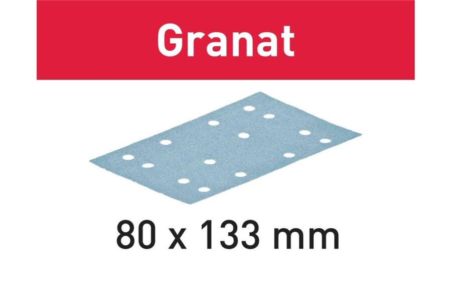 Festool Stickfix schuurstroken (10x) - 80x133mm - Granat - korrel 120 - 497129