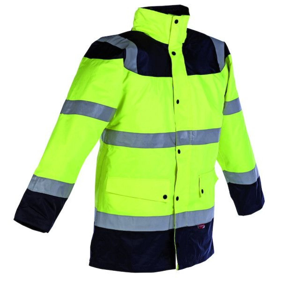Opsial High Visibility parka - geel/marine fluorecerend - maat 3XL
