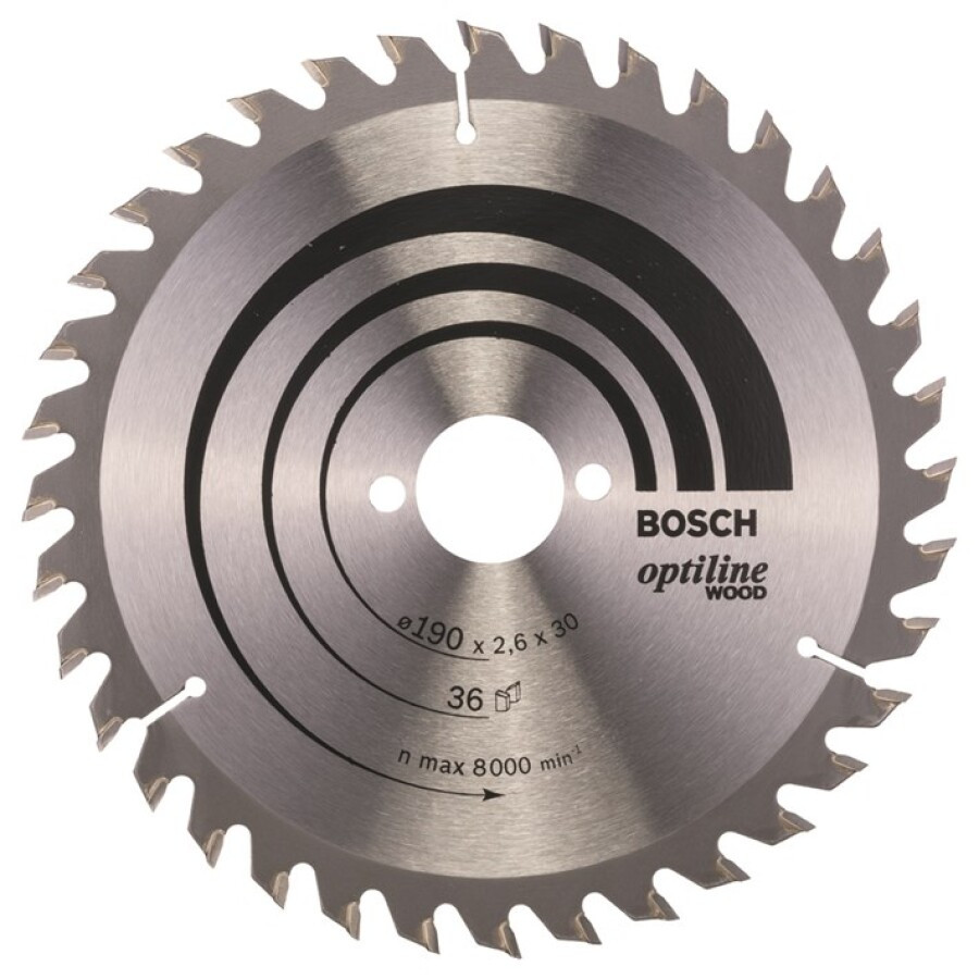 Bosch cirkelzaagblad opt 190x30x2.6 36t wz