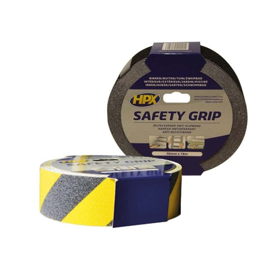 HPX Safety Grip - zwart /geel - 50mm x 18m