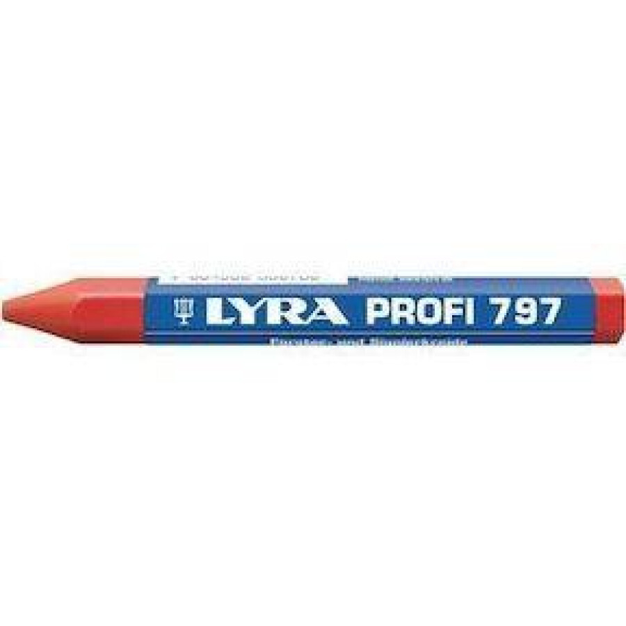 Lyra merkkrijt zeskant - Profi 797 - met wikkel - 120x12mm - rood