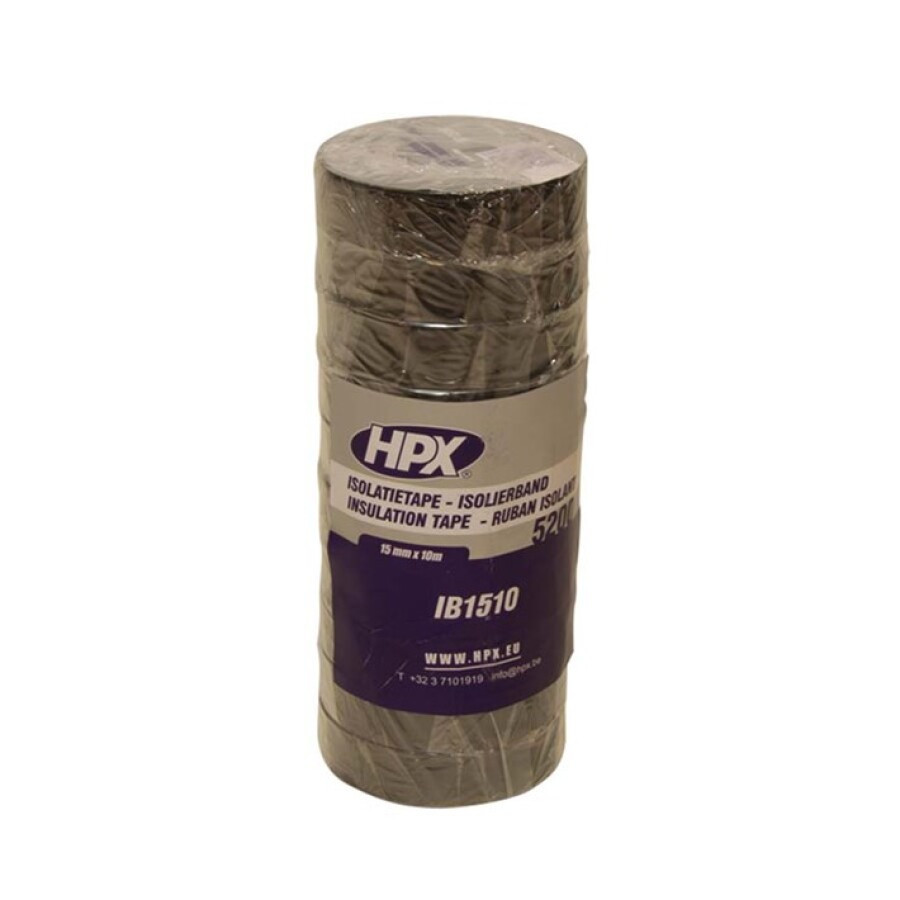 HPX PVC isolatietape - zwart - 15mm x 10m