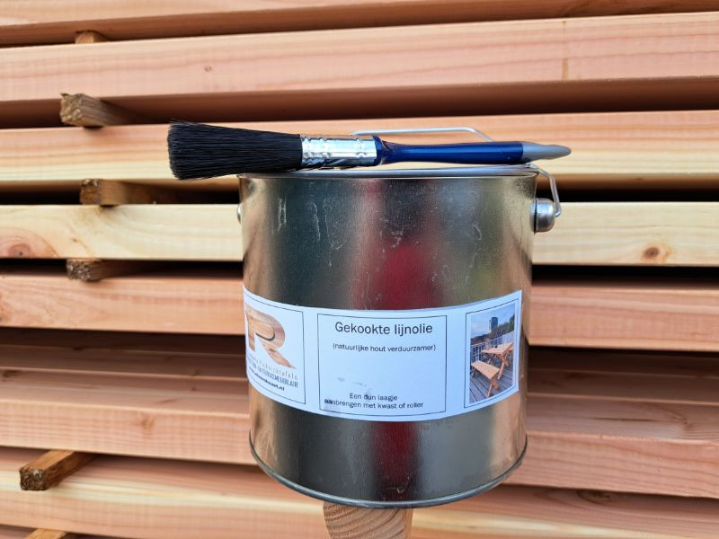 2.5 liter Gekookte lijnolie, natuurlijke hout verduurzamer voor Douglas