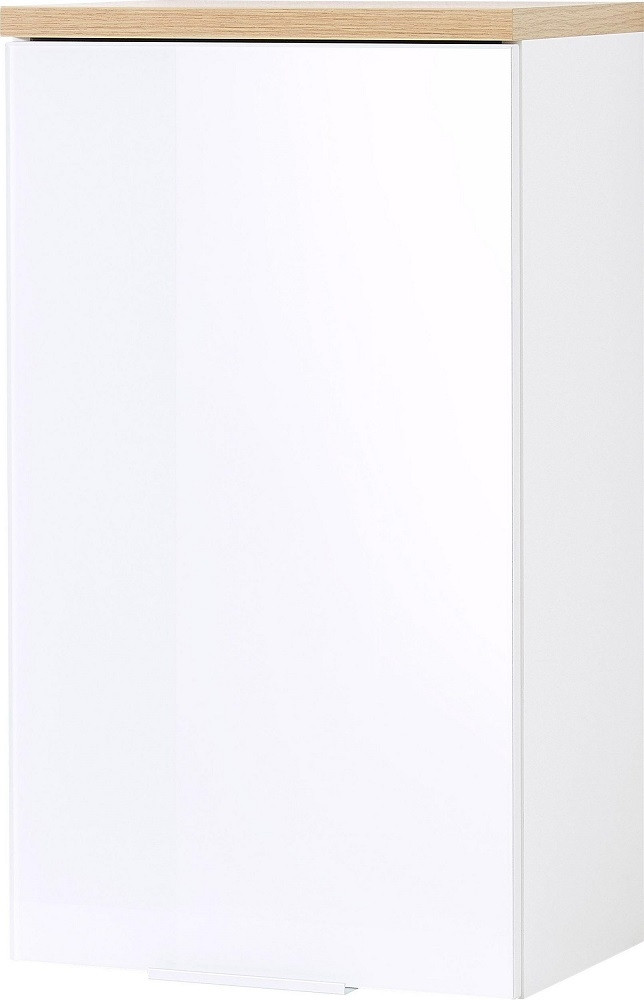 Badkamer hangkast Pescara 69 cm hoog wit met navarra eiken