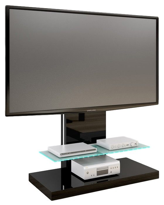 Tv-meubel Marino Max van 134 cm hoog in hoogglans Zwart