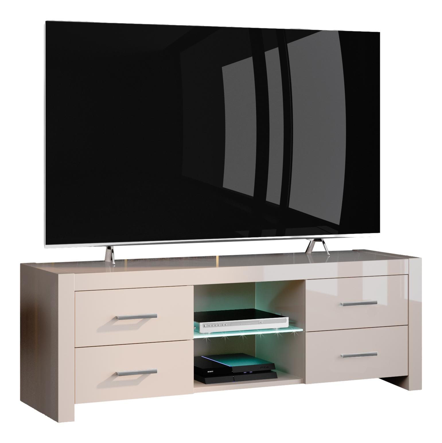 Tv-meubel Andora Lux 150 cm breed - Hoogglans cappuccino