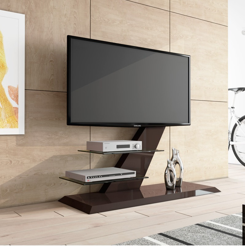 Tv-meubel Vento 110 cm breed - hoogglans bruin