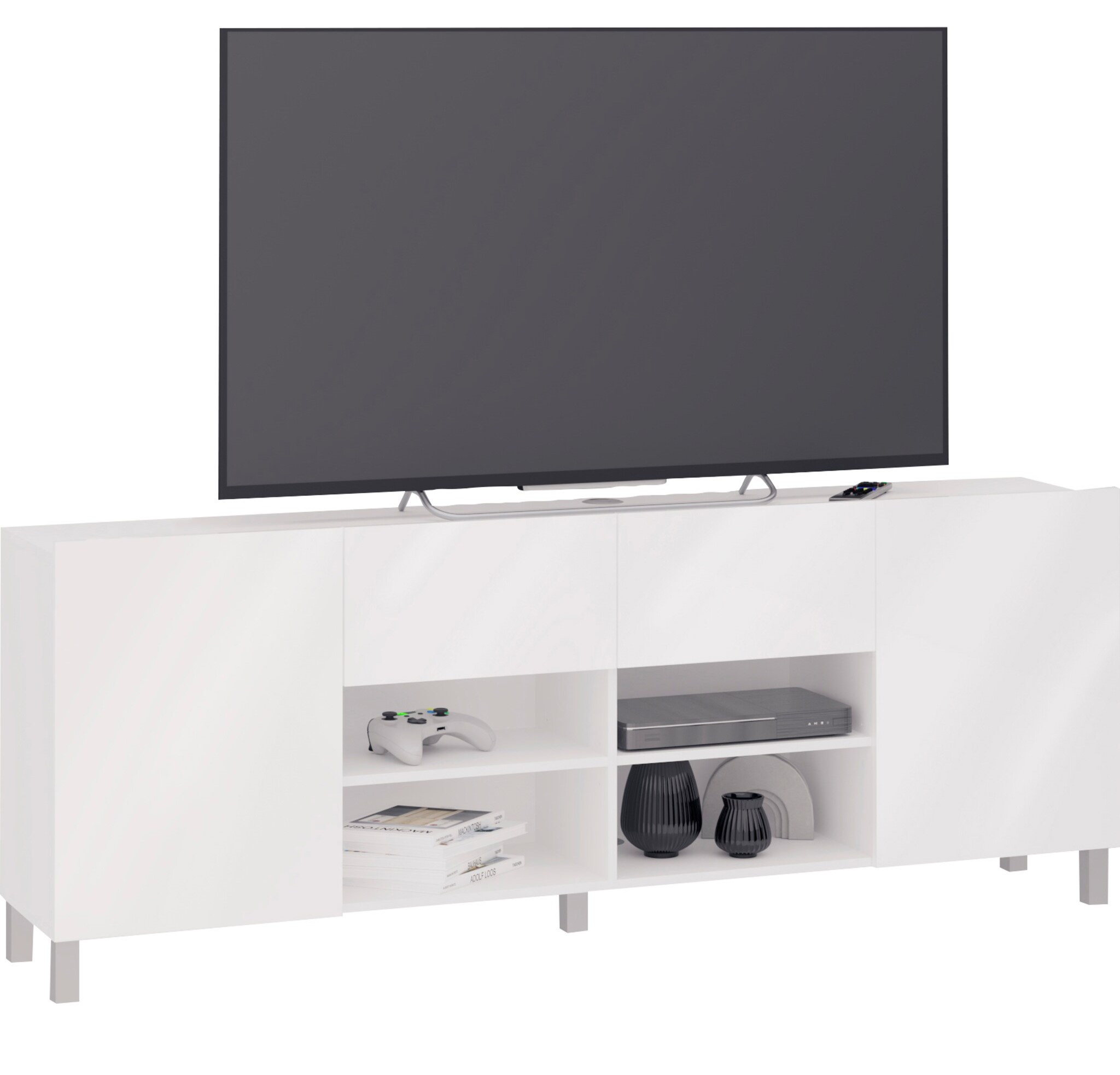 Tv-Meubel Brighton XL 182 cm breed hoogglans wit