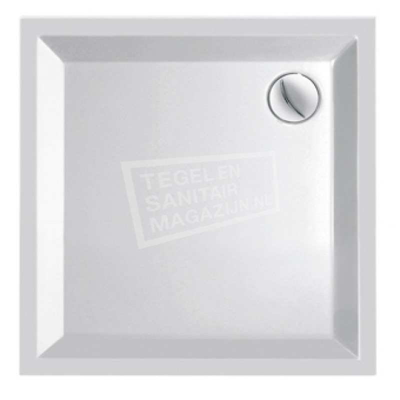 Bibury Quadrant Douchebak Acryl Vierkant (90x90x5cm) Wit met vierkante inzet