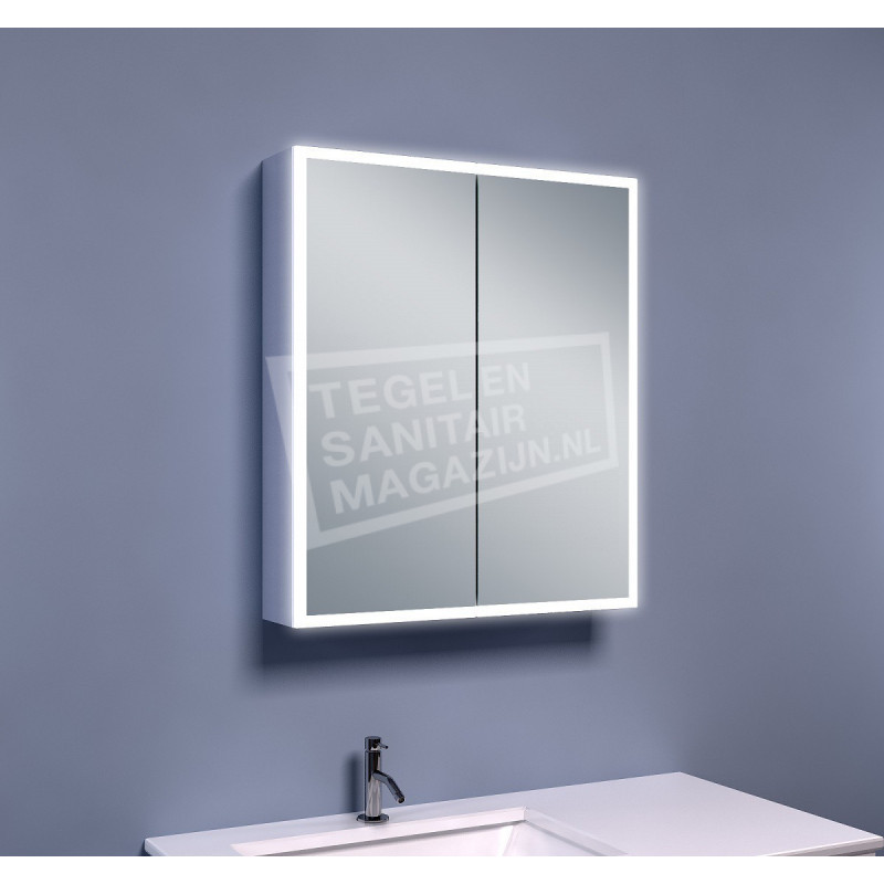 Schulz Viertel Spiegelkast met Verlichting (60x70x13 cm)
