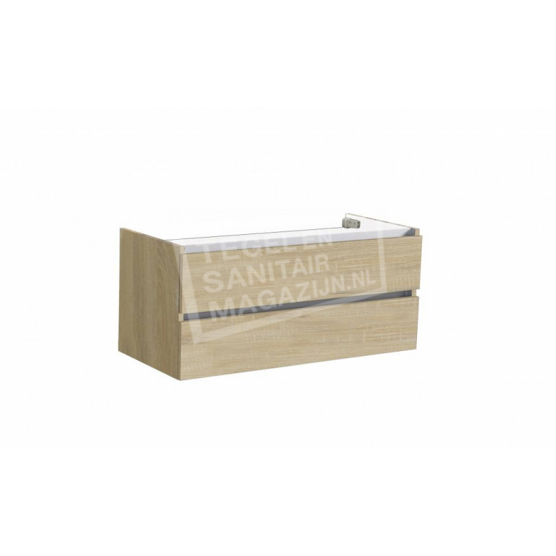 Sanilux trendline 120 x 47 cm Losse Onderkast met 2 Laden Light Wood