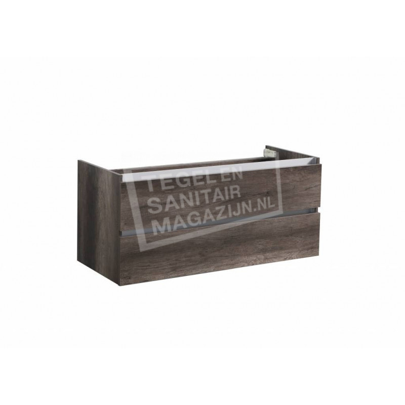 Sanilux trendline 120 x 47 cm Losse Onderkast met 2 Laden Century Oak