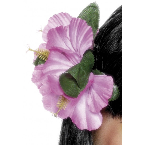 Toppers - Verkleed Haarbloemen haarclip Hawaii roze bloemen