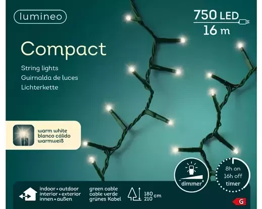 Lumineo Compact rice led l1600cm -750l warm wit