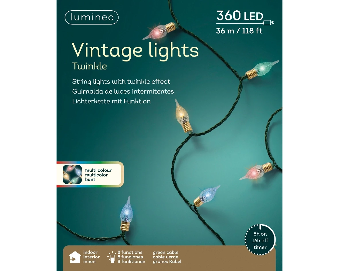 Lumineo Led vintage 3590cm groen/multi