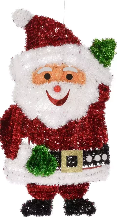 Wandhanger Zwaaiende Kerstman van Tinsel 48cm