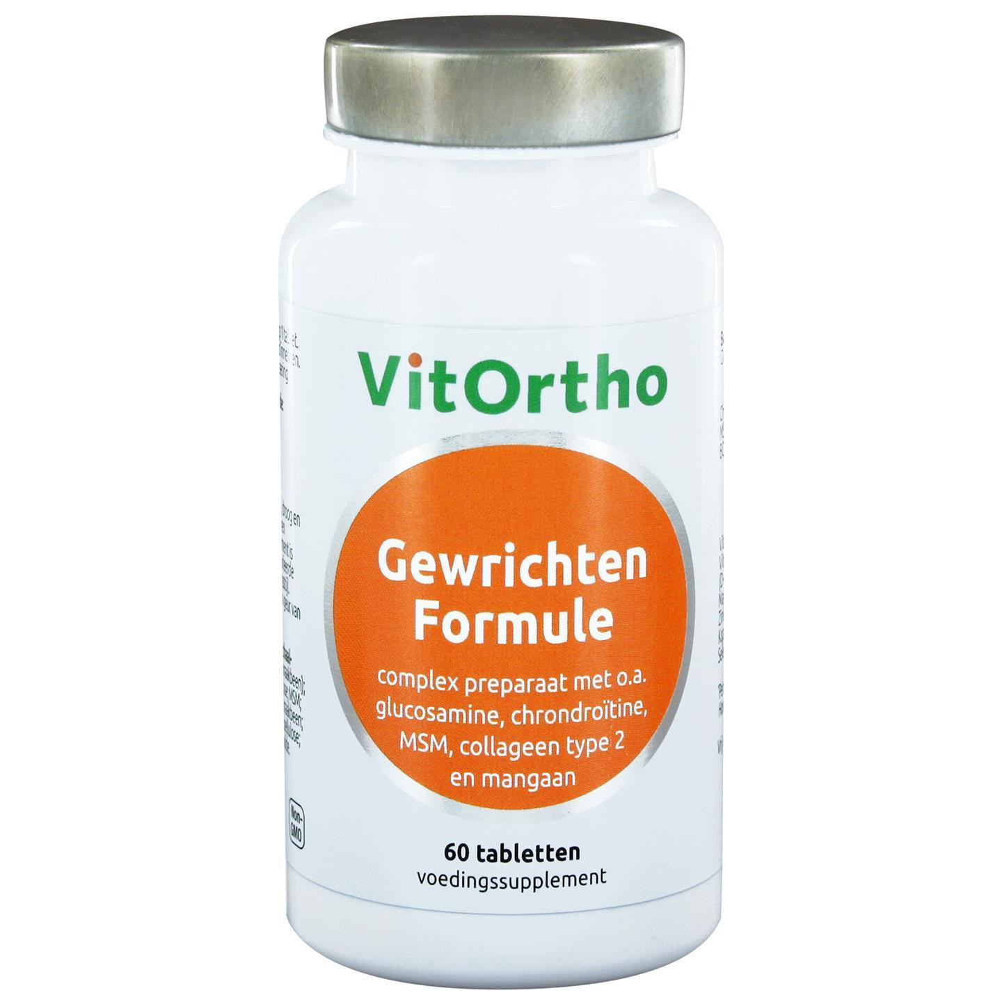 Glucosamine, chondroïtine, MSM en collageen formule (60 tabs) - VitOrtho