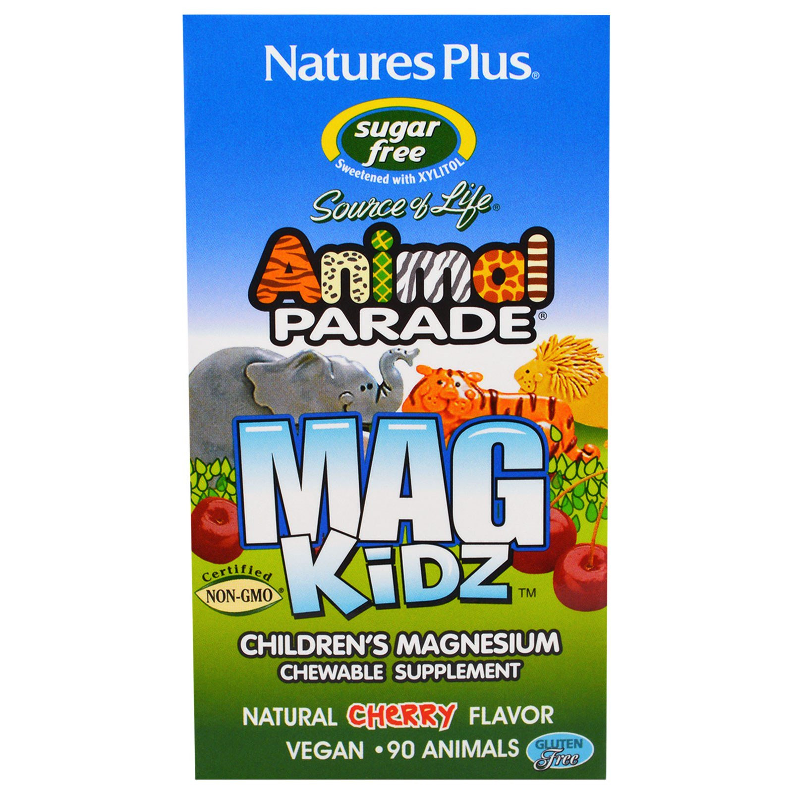 MagKidz, Children&apos;s Magnesium, Natural Cherry Flavor (90 Animals) - Nature&apos;s Plus