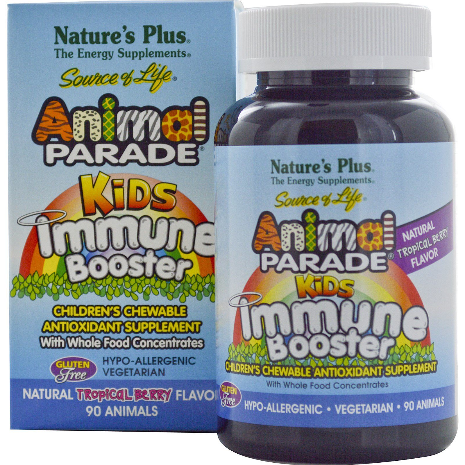 Kids Immune Booster, Natural Tropical Berry Flavor (90 Animals) - Nature&apos;s Plus