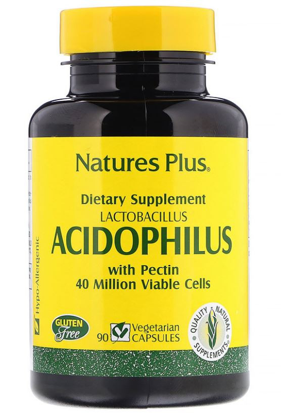 Acidophilus- Lactobacillus (90 Vegetarian Capsules) - Nature&apos;s Plus