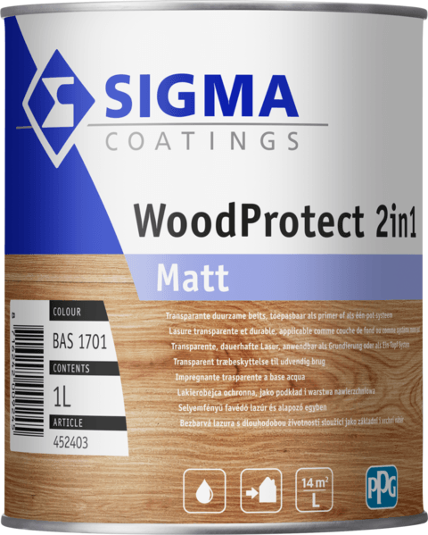 sigma woodprotect 2in1 matt kleur 2.5 ltr