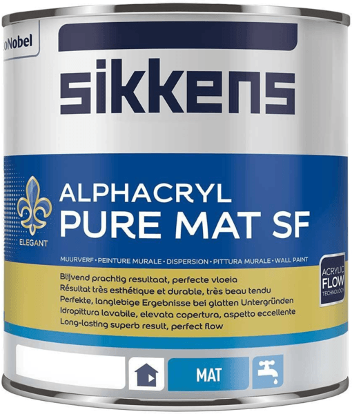 sikkens alphacryl pure mat sf lichte kleur 2.5 ltr