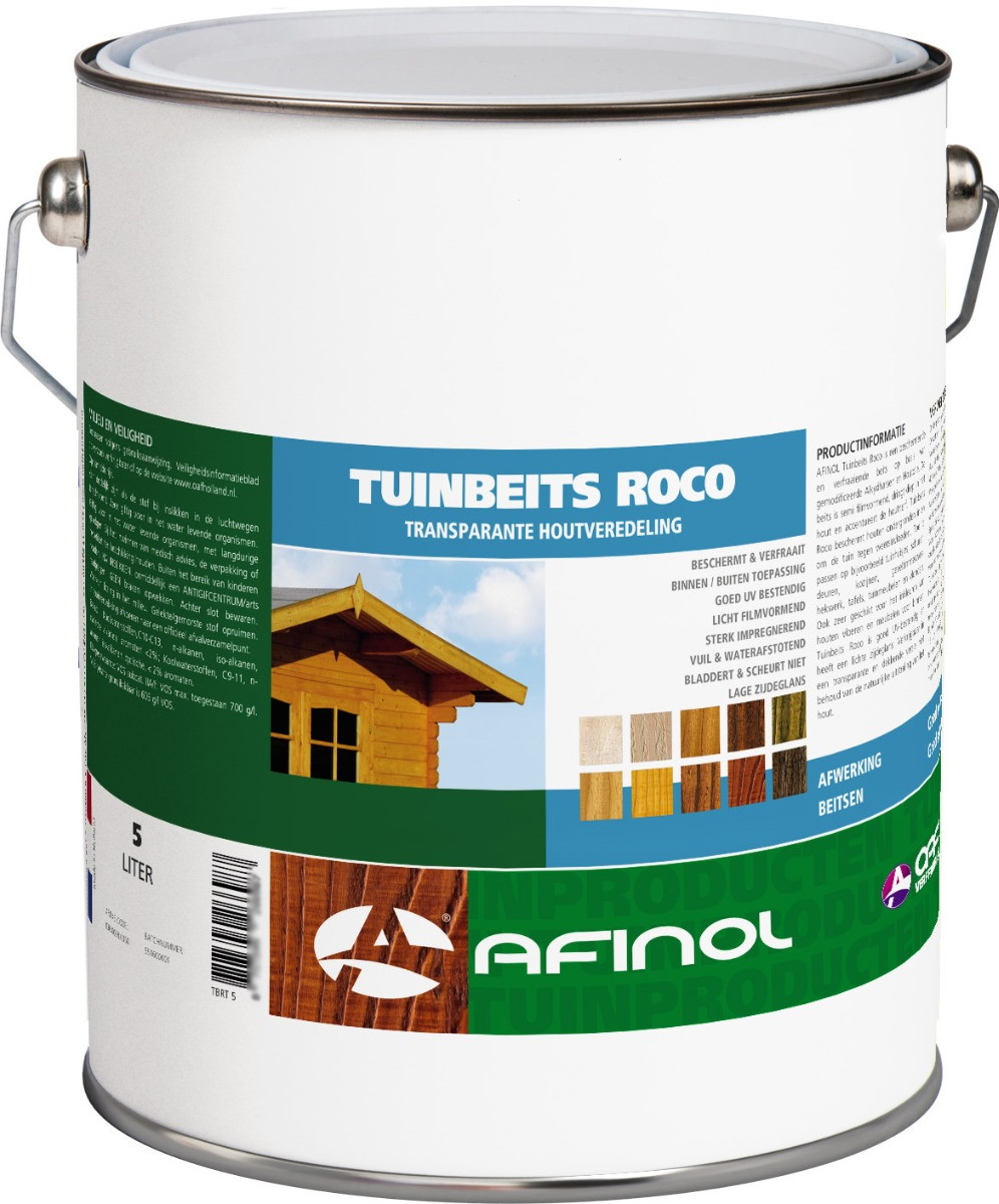 Afinol Tuinbeits Roco Transparant Grenen 5 liter