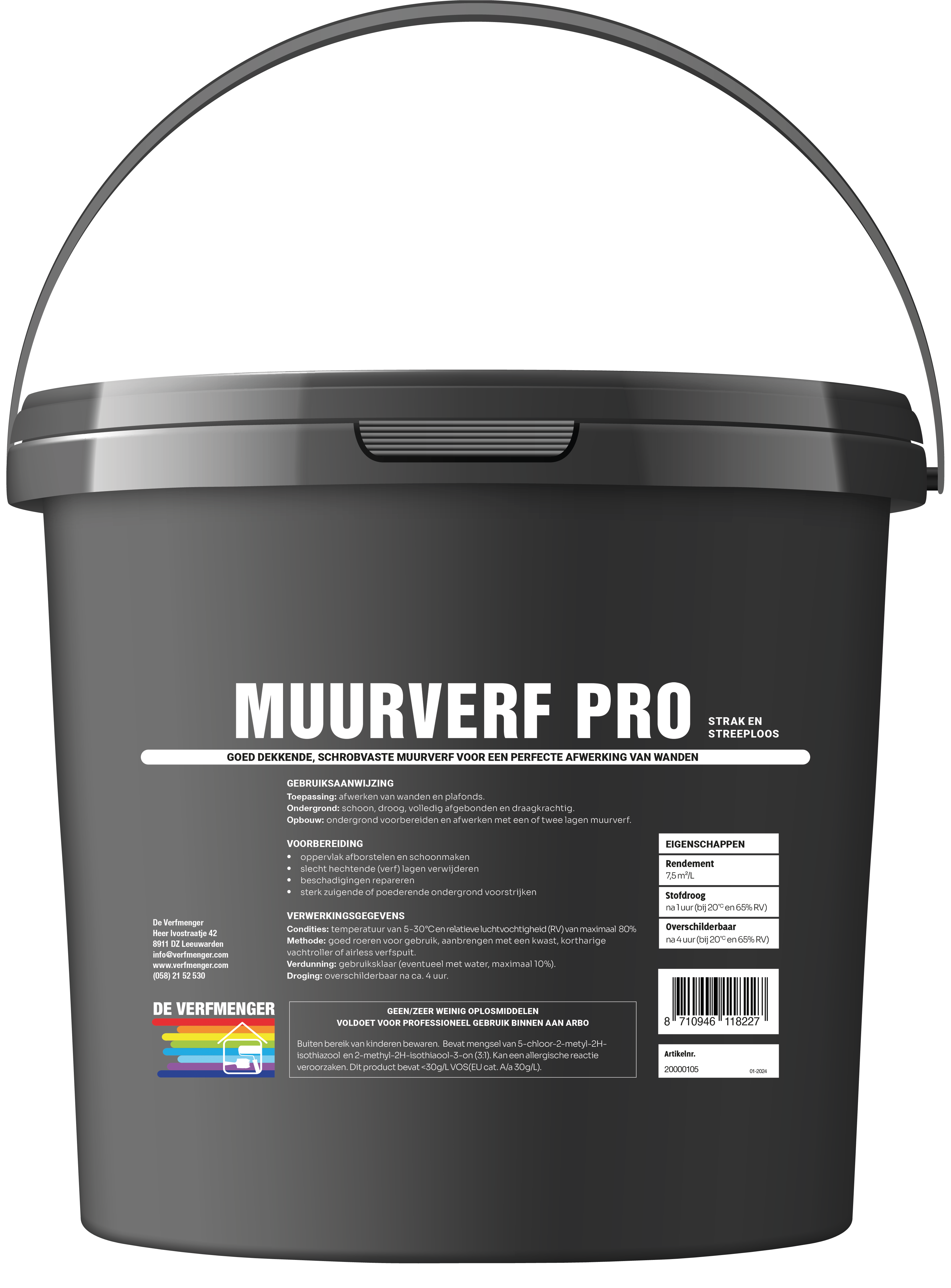 Muurverf Pro 10 liter Extra Mat