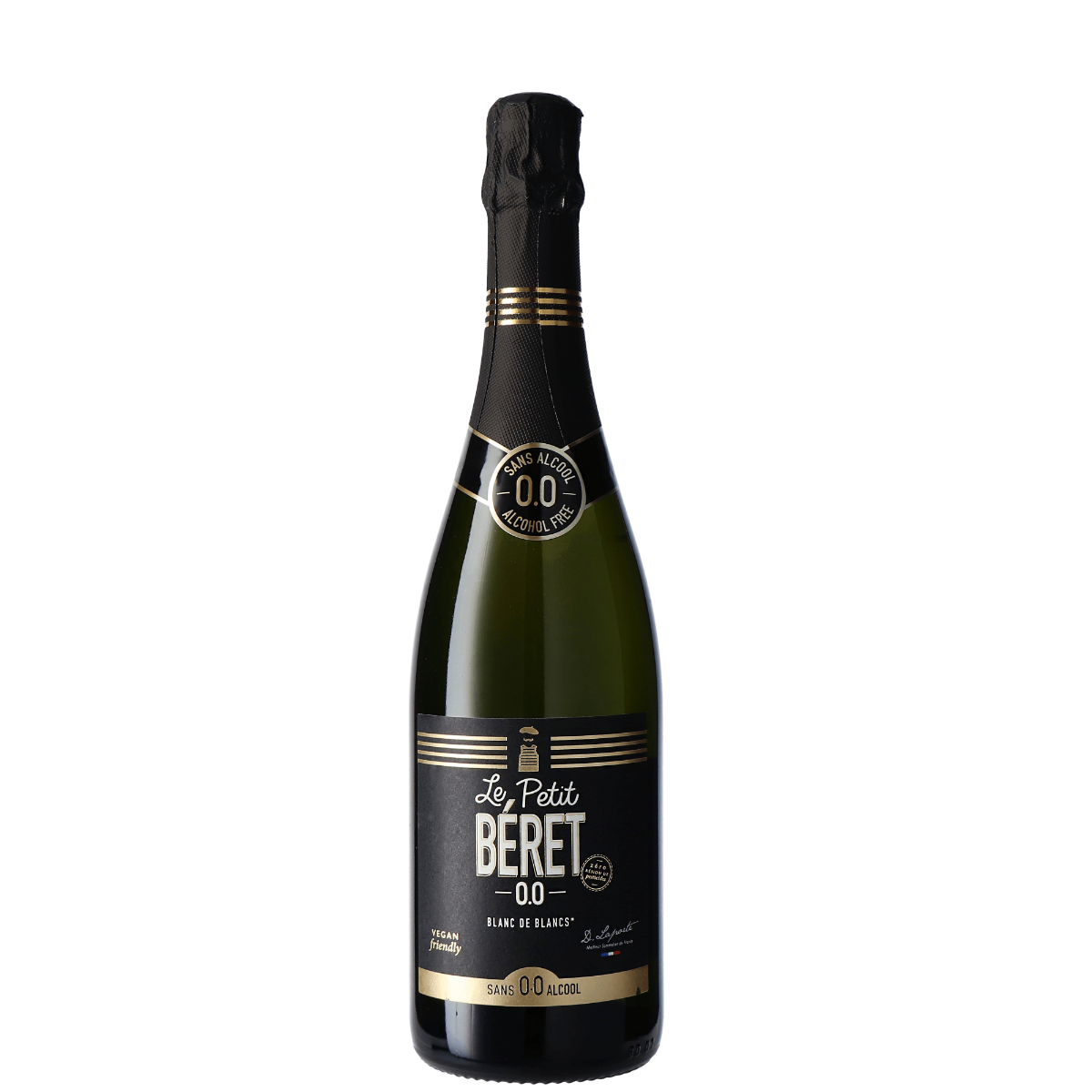 Le Petit Béret Blanc de Blancs Sparkling Alcoholvrij 0.0  | Franse Witte alcoholvrije wijn | Overig - Frankrijk | 0,75L