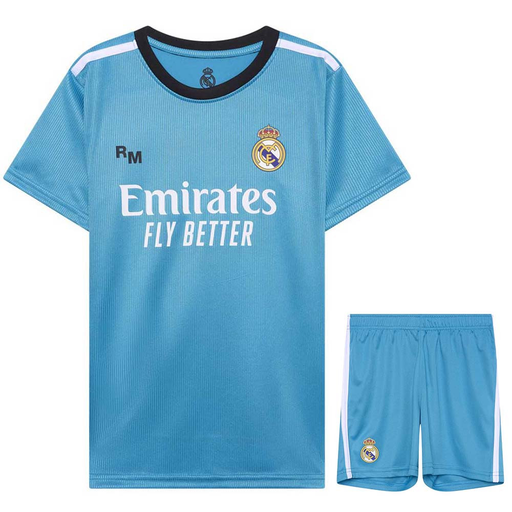 Real Madrid Voetbaltenue 3e Eigen Naam - Shirt - Broekje - Kids - 2021-2022