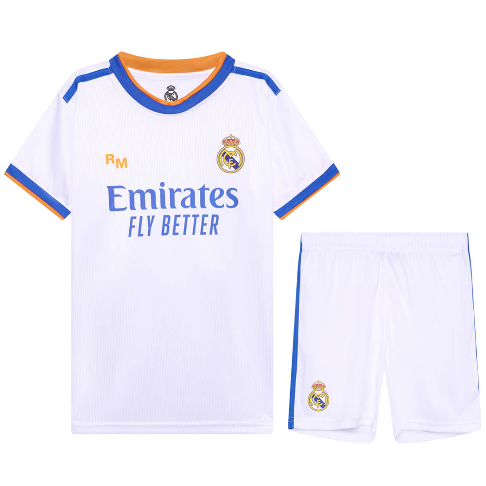 Real Madrid Voetbaltenue Thuis Eigen Naam - Shirt - Broekje - Kids en Senior - 2021-2022